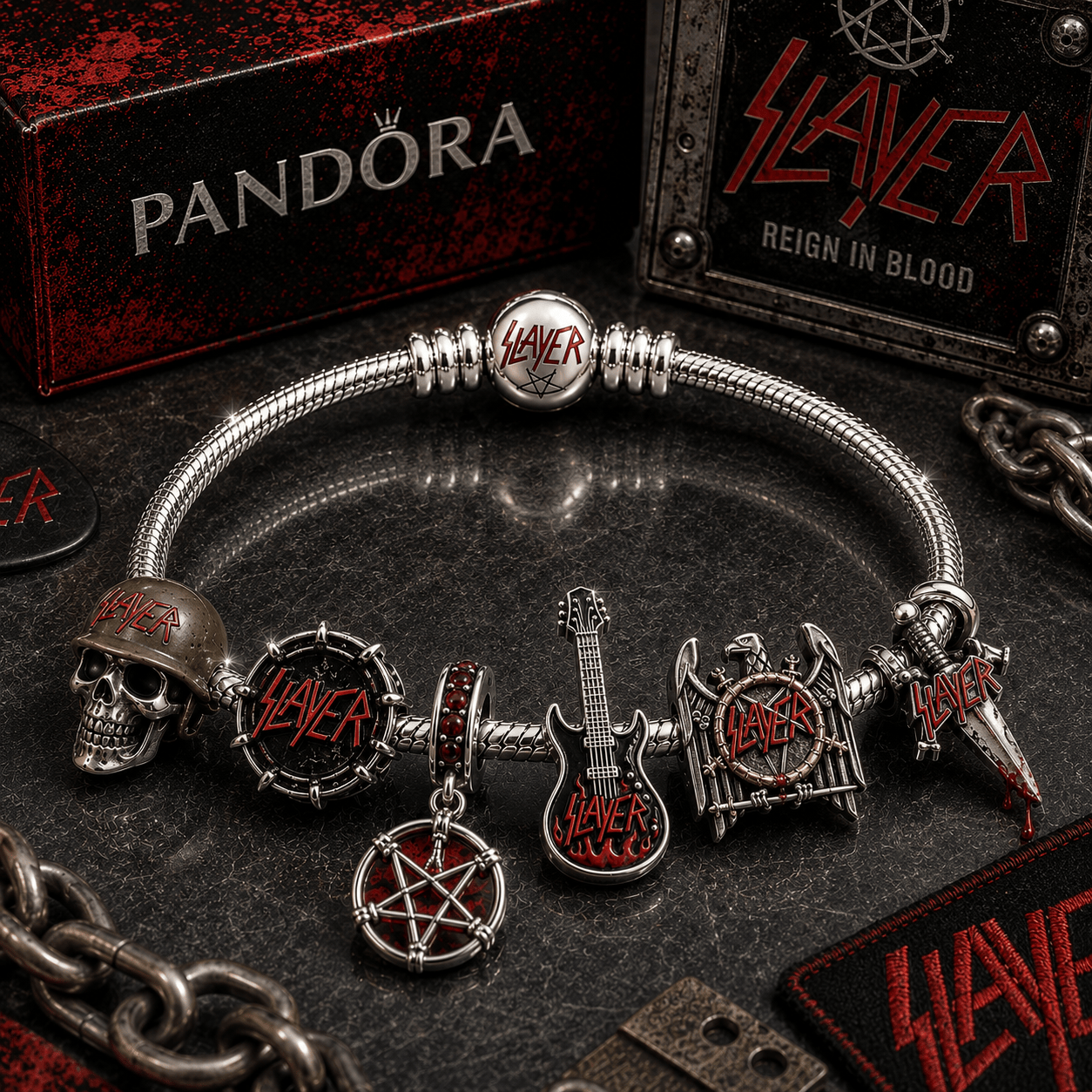 SLER silver Charm Bracelet Set BMD