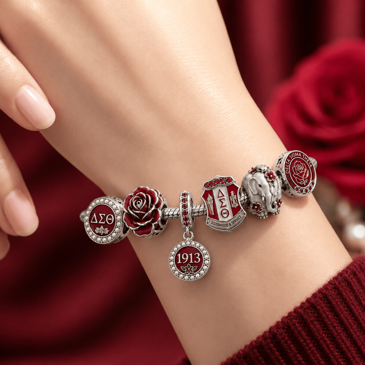 DSTT Silver Charm Bracelet Set BMD